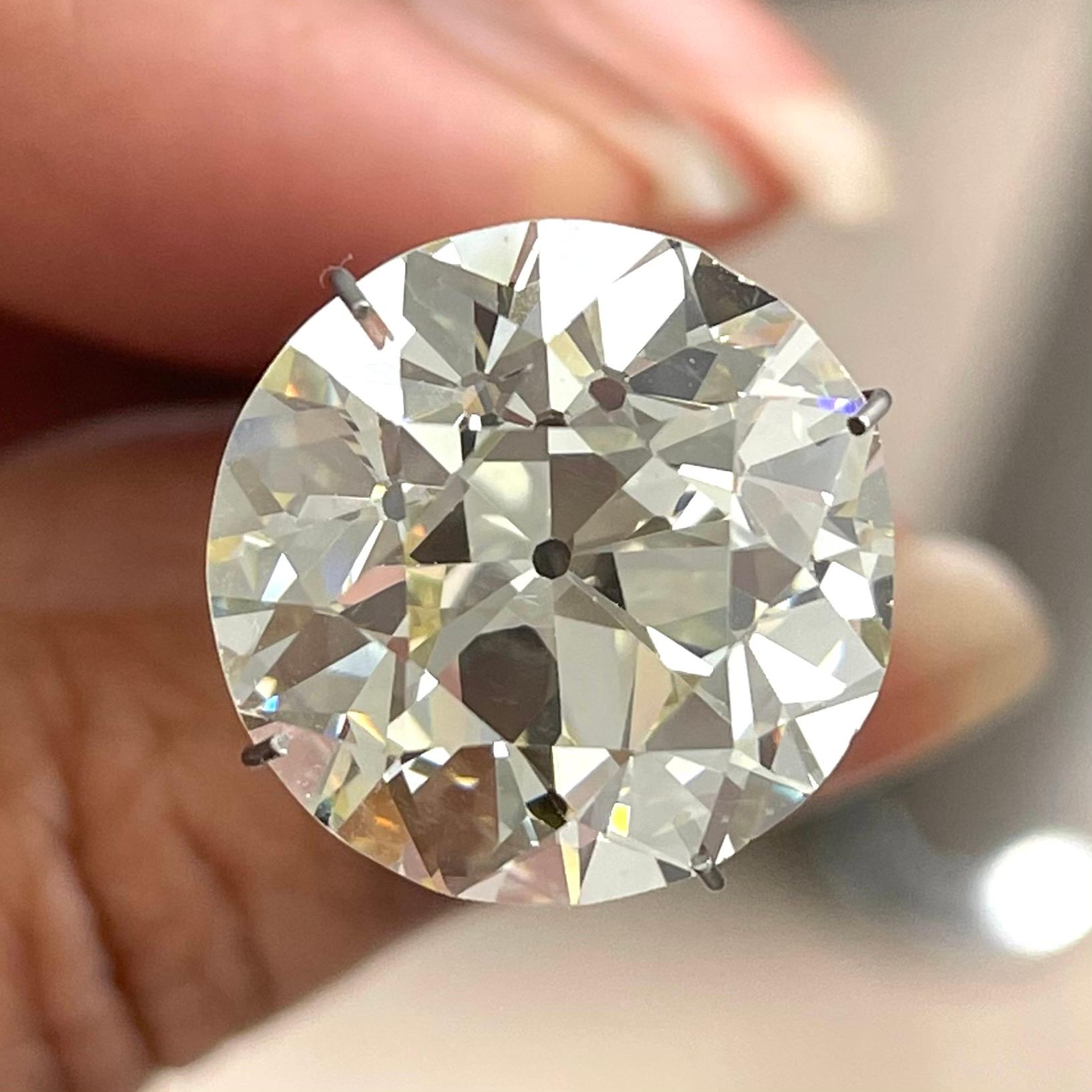 Beauvince Jewelry is excited to present this stunning solitaire and looks forward to customizing and creating a unique one of kind engagement ring or alternate fine jewel for a perfectionist. 

11.98 ct Old European Cut
O-P color VS1
