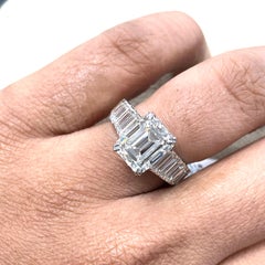 Beauvince 3.20 I VVS2 Emerald Cut GIA Certified Engagement Ring in White Gold