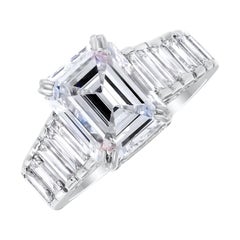 Beauvince 3.20 I VVS2 Emerald Cut GIA Certified Engagement Ring in White Gold