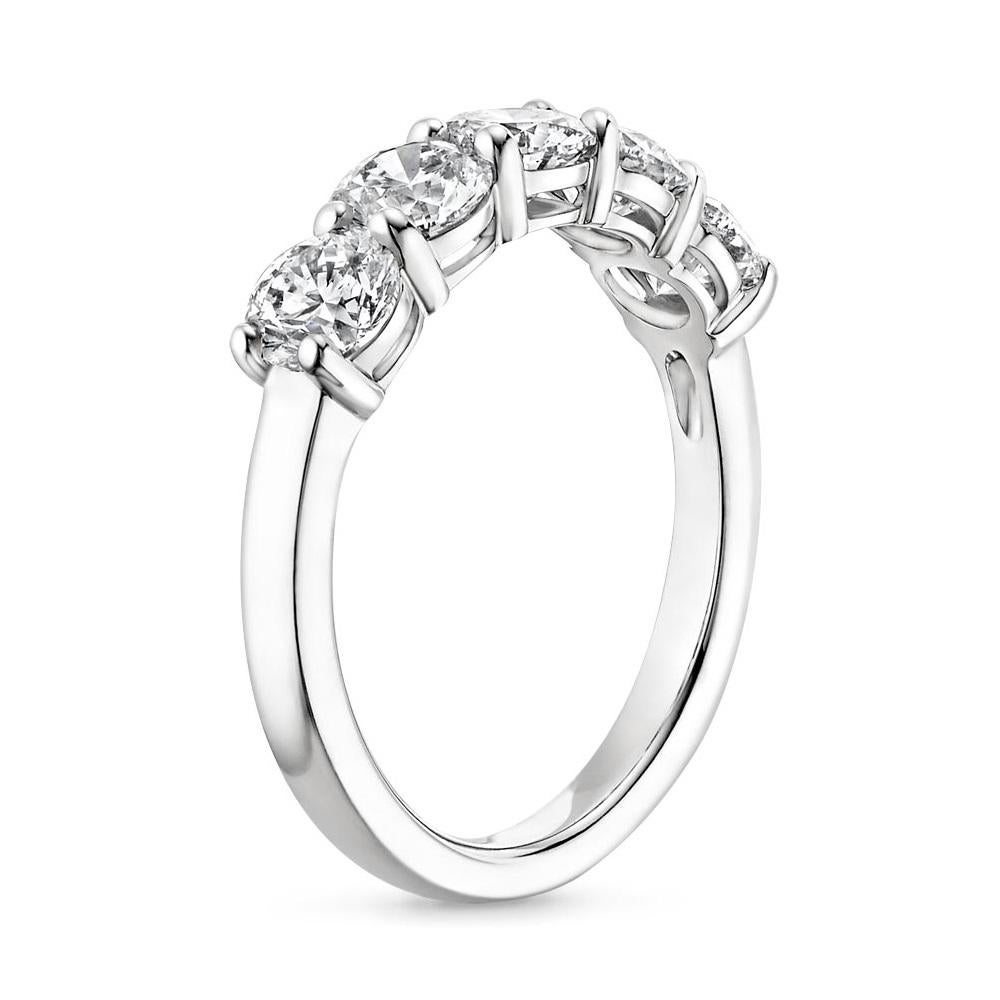 Beauvince 5 Stone Diamond Ring '0.85 Ct Diamonds' in White Gold For Sale 1