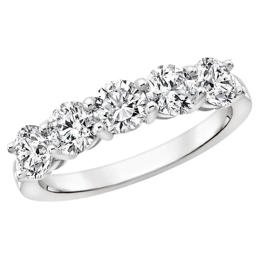 Beauvince 5 Stone Diamond Ring '0.85 Ct Diamonds' in White Gold For Sale