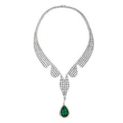 Beauvince 52.56 Carat Emeralds & 70.71 Carat Diamonds Love Suite in White Gold