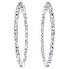 Beauvince 6.15 Carat Round Diamond Hoops in White Gold