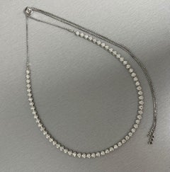 Beauvince Adjustable Length Cupcake Diamonds Tennis Necklace 7.18 Ct in Gold