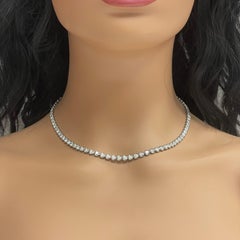 Beauvince Adjustable Length Cupcake Diamond Tennis Necklace 7.18ct in White Gold