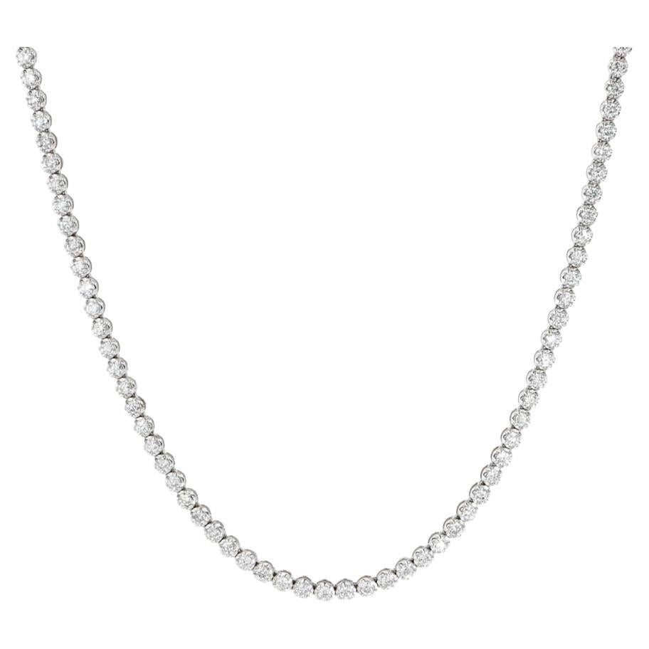 Beauvince Adjustable Length Cupcake Diamonds Tennis Necklace 7.18 Ct in Gold For Sale