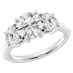 Beauvince Aisha, bague de fiançailles en or blanc avec diamant rond ISI1 GIA de 2,00 carats