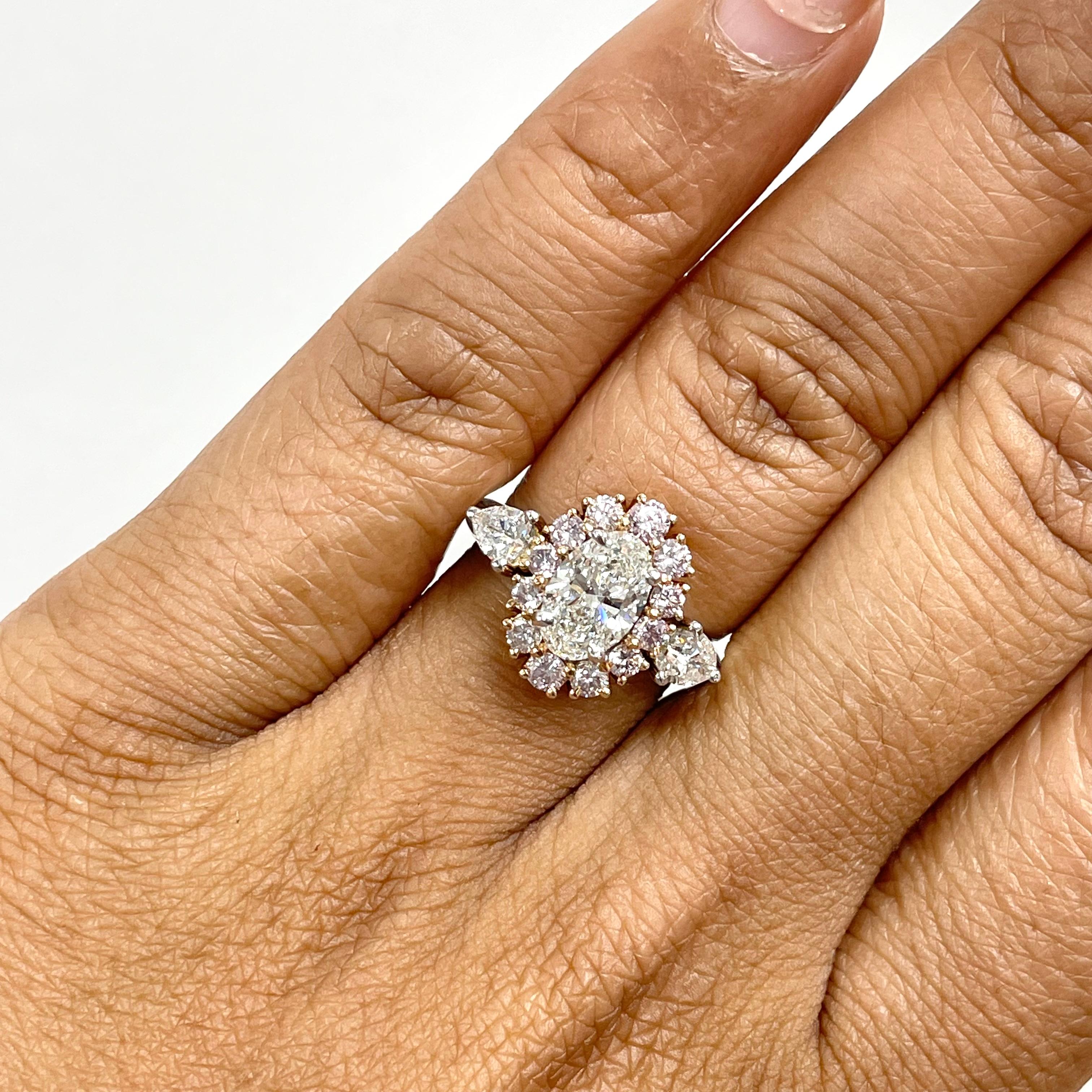 Beauvince Ariana Verlobungsring (1,08 Karat ovaler G IF GIA Diamant) für Damen oder Herren
