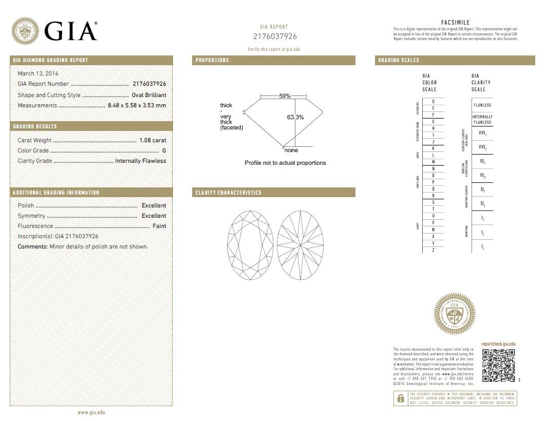 Beauvince Ariana Verlobungsring (1,08 Karat ovaler G IF GIA Diamant) 3
