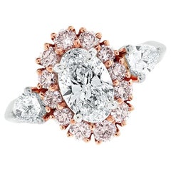 Anello di fidanzamento Beauvince Ariana (diamante ovale G IF GIA da 1,08 carati)