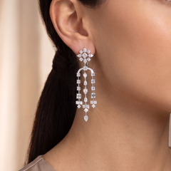 Beauvince Athena Earrings (7.22 ct Diamonds) in 18K White Gold