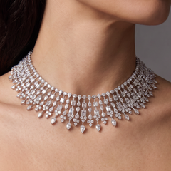 Beauvince Athena Necklace (55.36 ct Diamonds) in 18K White Gold