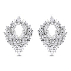 Beauvince Ayana Diamond Earrings (10.92 ct Diamonds) in White Gold