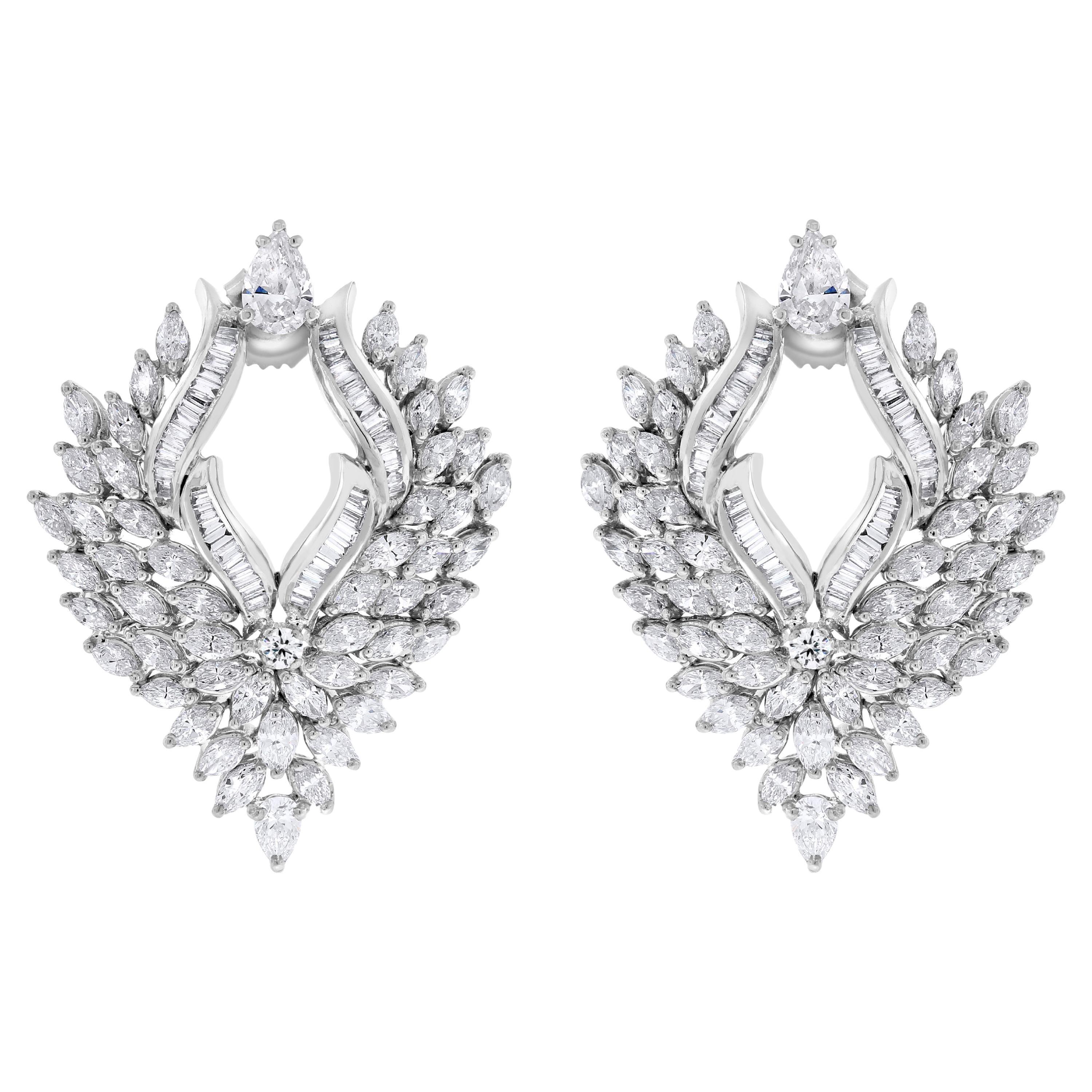 Beauvince Ayana Diamond Earrings (10.92 ct Diamonds) in White Gold