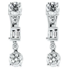 Beauvince Azea Diamond Earrings 3.71 Carat Diamonds in White Gold