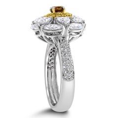 Beauvince Ballerina Champagne, Yellow and White Diamond Ring in White Gold