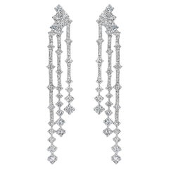 Beauvince Big 
Small Diamond Earrings (4.41 ct Diamonds) in White Gold