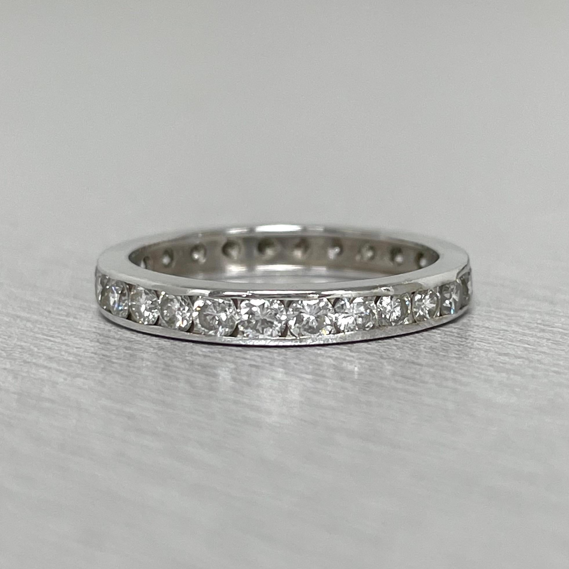 Beauvince Channel Set Eternity Band '1.30 Ct Diamonds' in White Gold In New Condition For Sale In New York, NY