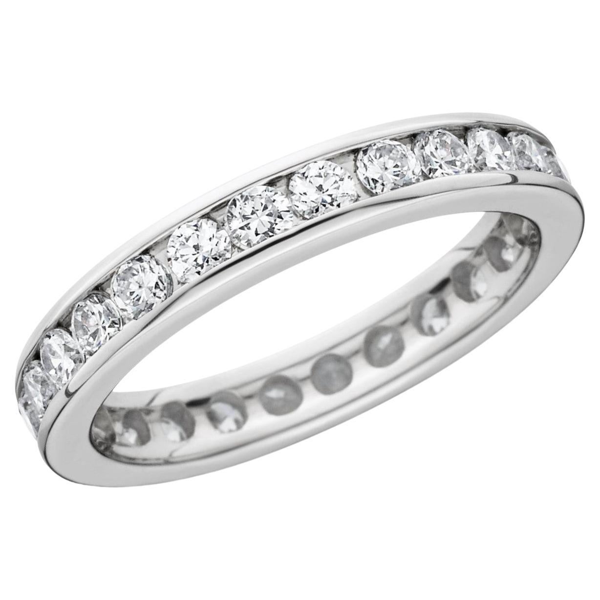Beauvince Channel Set Eternity Band '1.30 Ct Diamonds' in White Gold For Sale