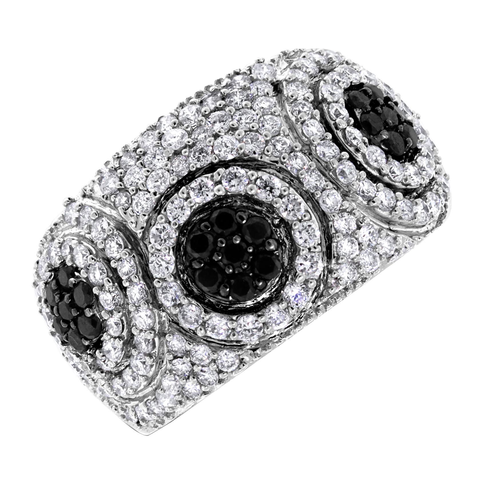 Beauvince Chantelle 1.25 Carat Black and White Diamond Band in White Gold
