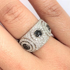 Beauvince Chantelle 1.25 Carat Black and White Diamond Band in White Gold