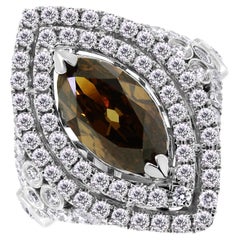 Anillo de Diamantes Chocola Beauvince (2,44 ct Oval Marrón Anaranjado Oscuro Fancy VS1 GIA)