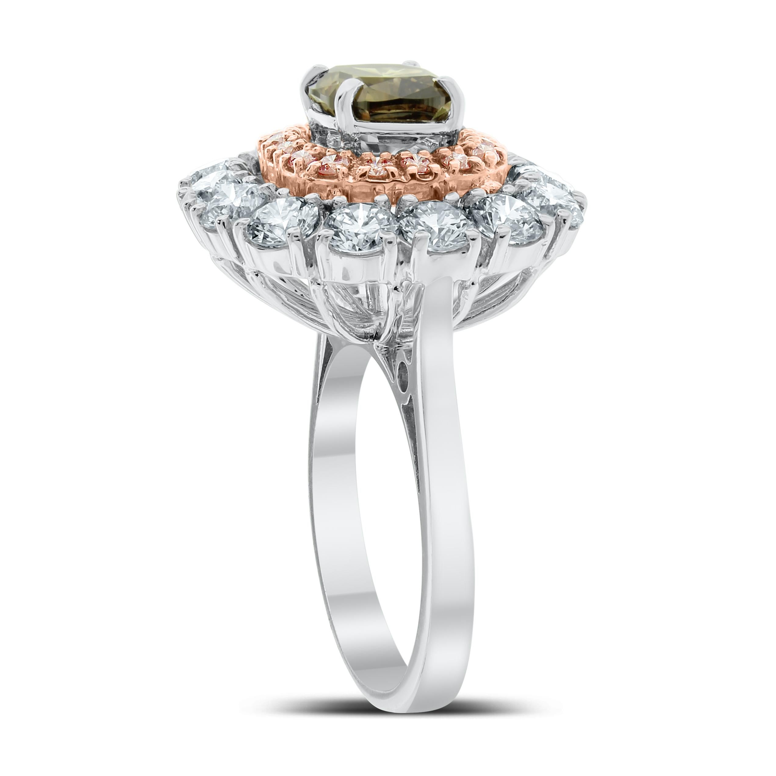 Women's or Men's Beauvince Chocolate Diamond Cocktail Ring '3.89 Ct Diamonds' in Gold For Sale