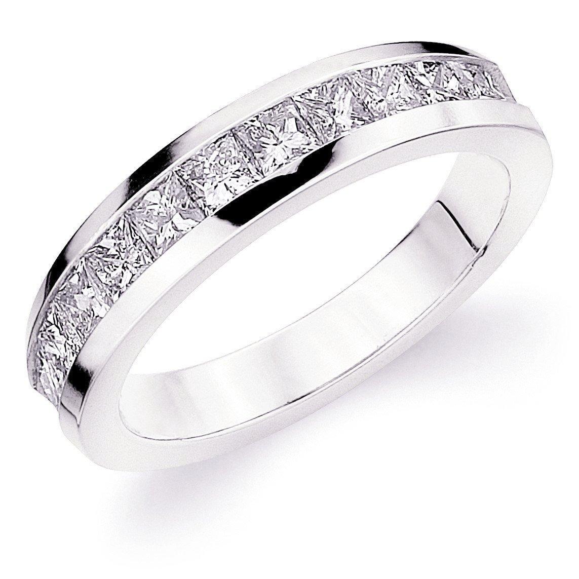 Beauvince Chunky Channel Set Princess Band (1.25 ct Diamonds) in Platinum For Sale 1