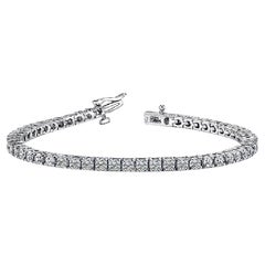 Beauvince Bracelet tennis classique en or avec diamants 4,40 carats GH VVS-VS