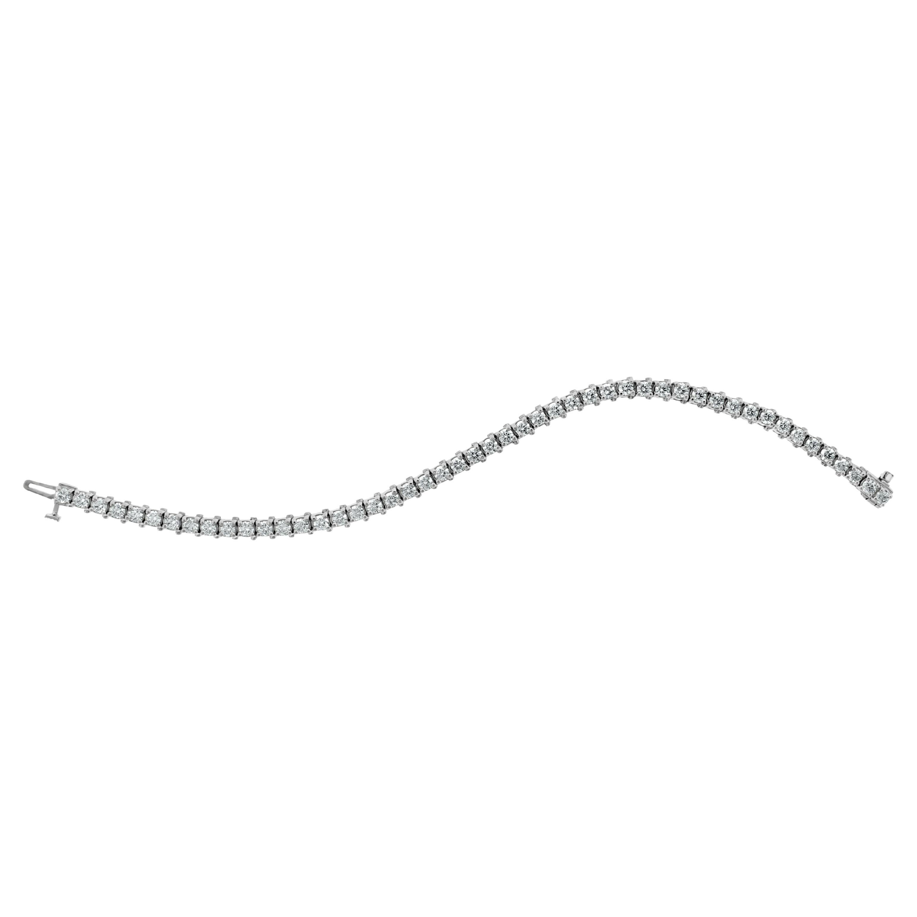 Beauvince Bracelet tennis classique en or avec diamants 4,48 carats GH VVS-VS