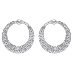 Beauvince Pendientes de Diamantes Luna Creciente (6,24 ct Diamantes) en Oro Blanco