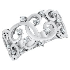 Beauvince Curves Diamond Band '0.20 Ct Diamonds' in White Gold