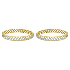 Conjunto de brazaletes de diamantes Beauvince Curves '7,70 ct Diamantes' en oro de 18 quilates