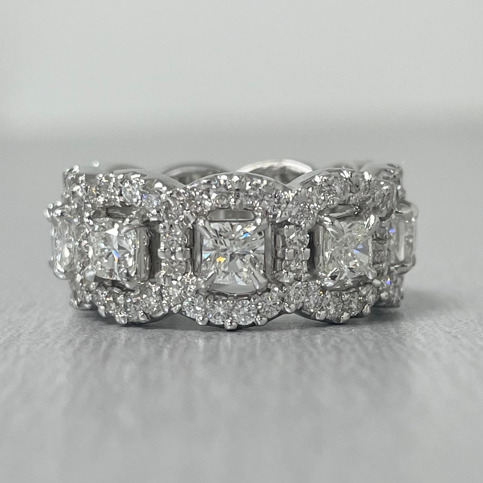 cushion cut anniversary band