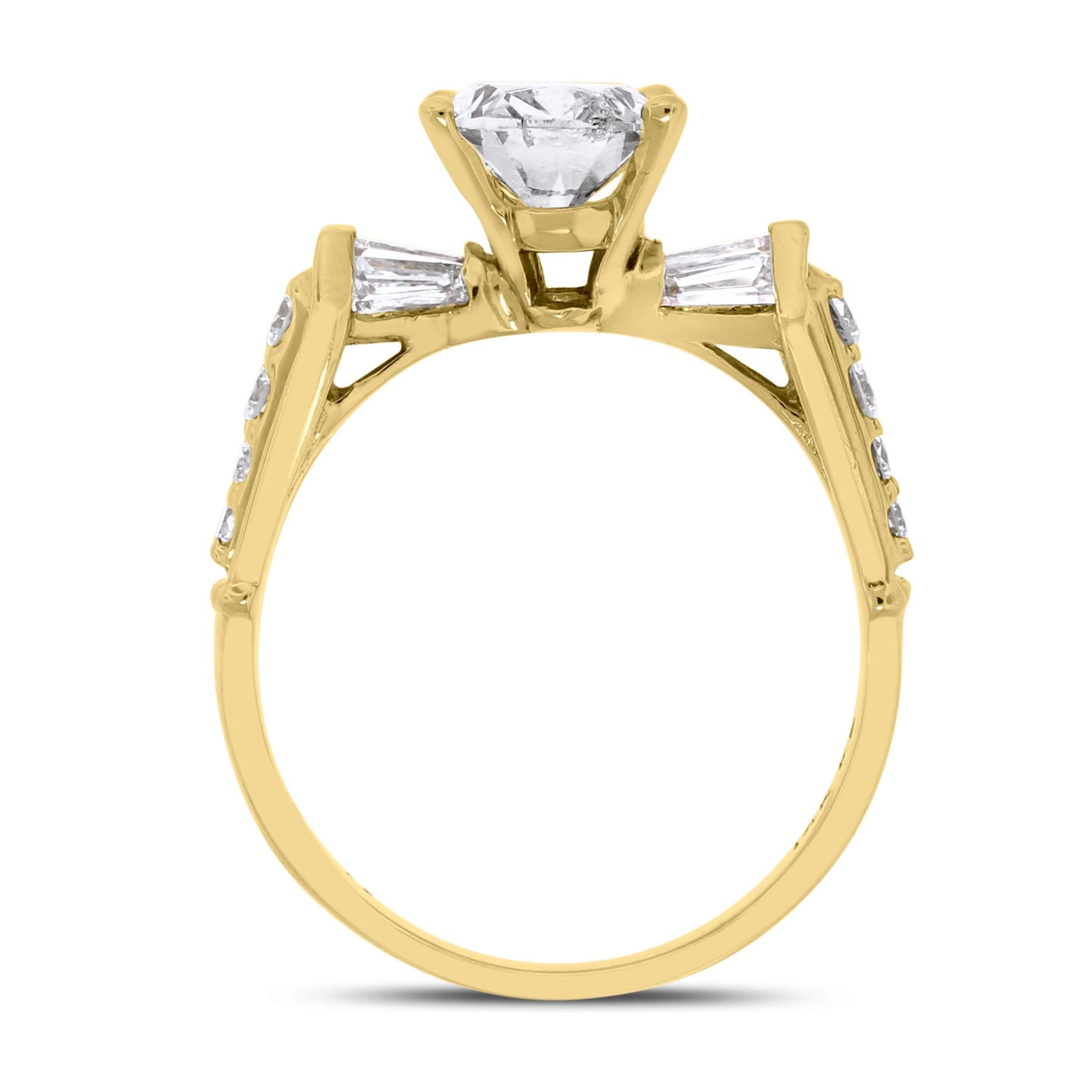 Beauvince Cynthia Engagement Ring, '1.62 Ct Oval Diamond' in Yellow Gold In New Condition For Sale In New York, NY