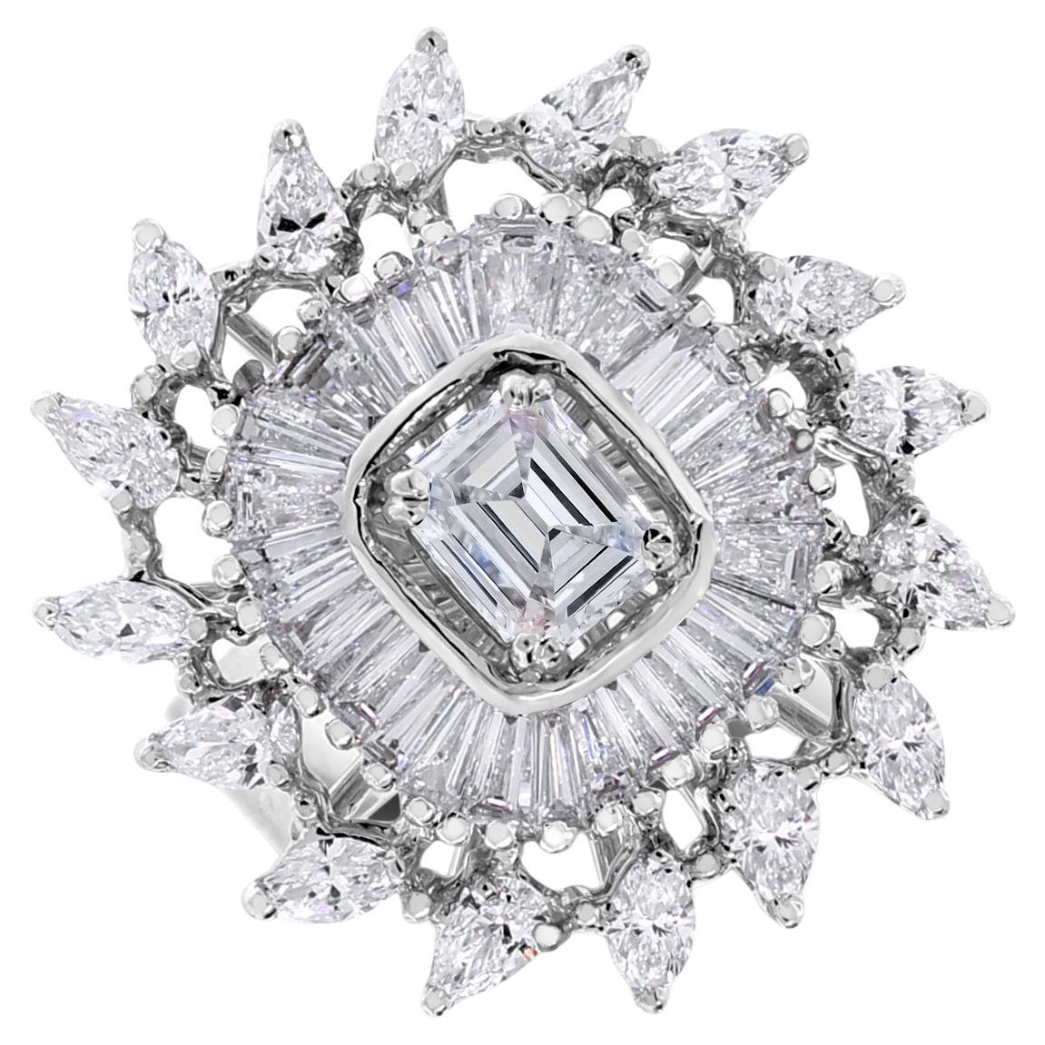 Beauvince Czarina Diamond Ring (2.50 ct Diamonds) in White Gold For Sale