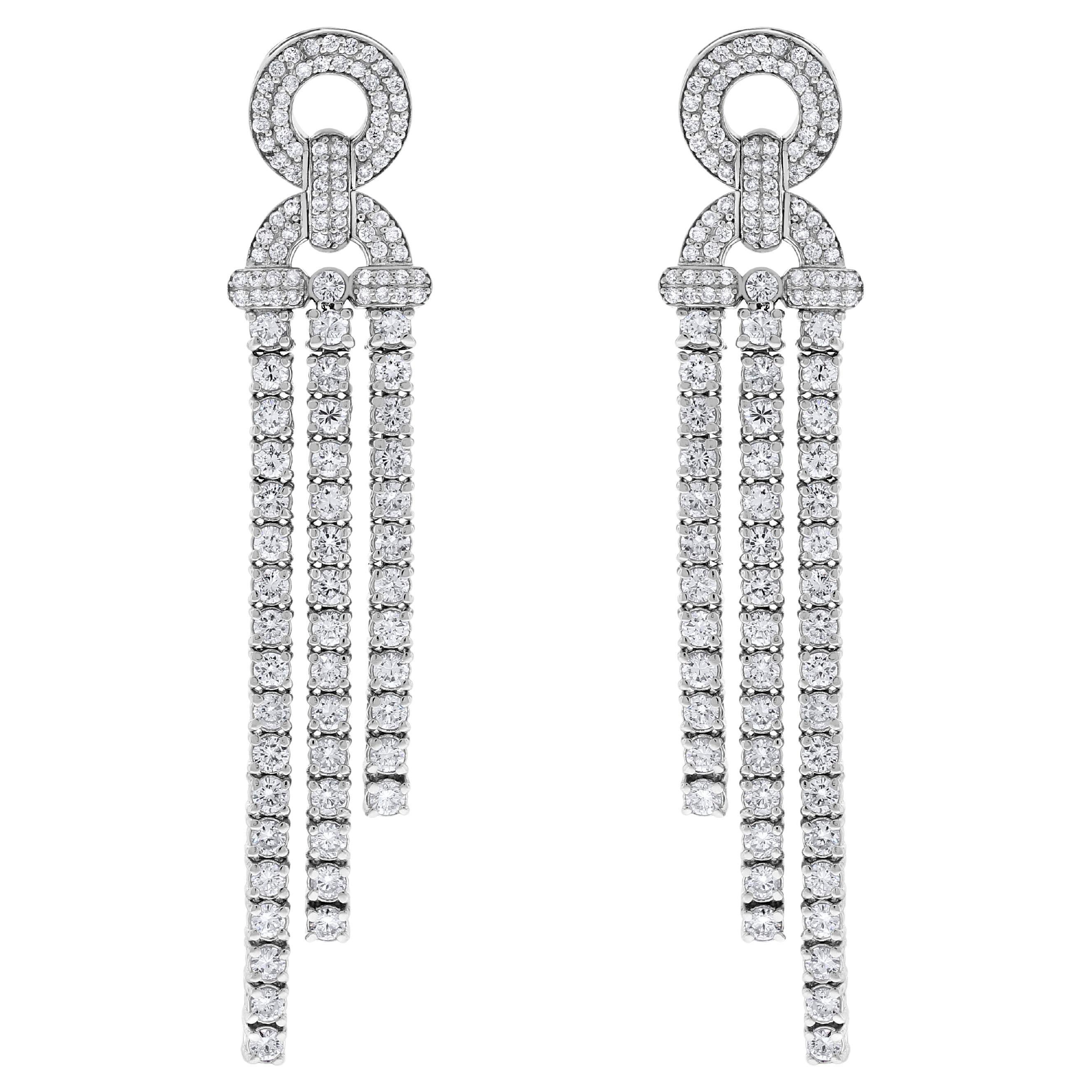 Beauvince Destiny Diamond Earrings (4.31 ct Diamonds) in White Gold