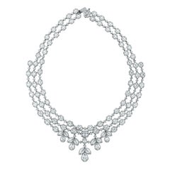 Beauvince Diamond Choker Collar Necklace in White Gold