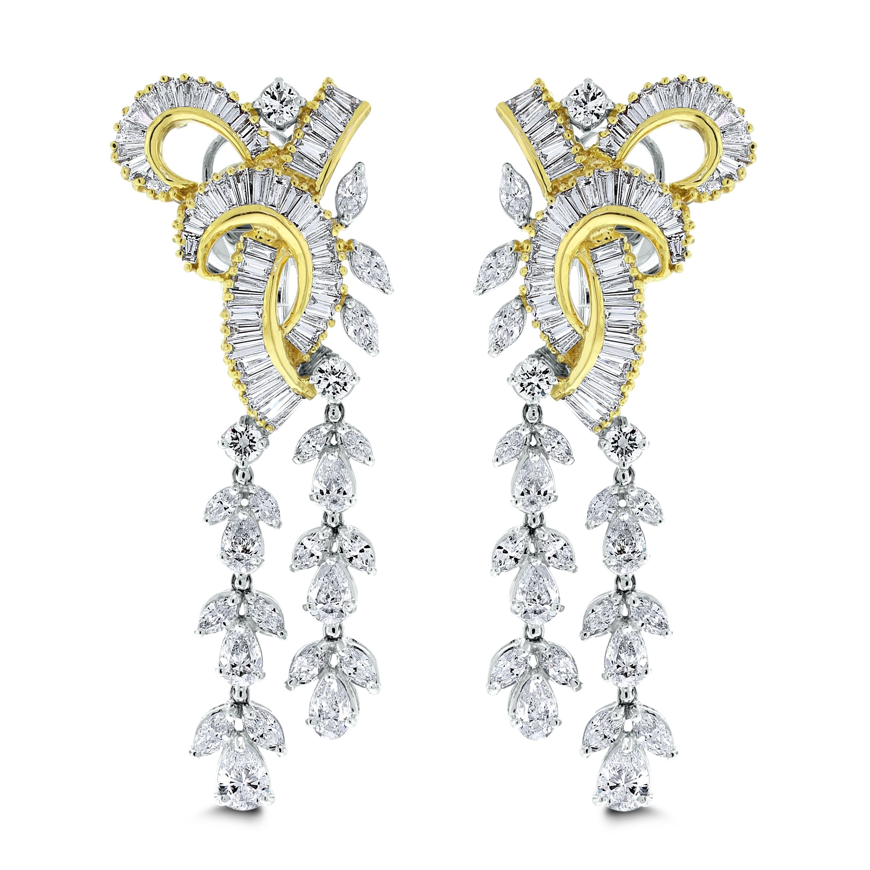 Beauvince Scintilla Necklace and Earrings Suite 37.34 carat Diamonds in Gold In New Condition In New York, NY