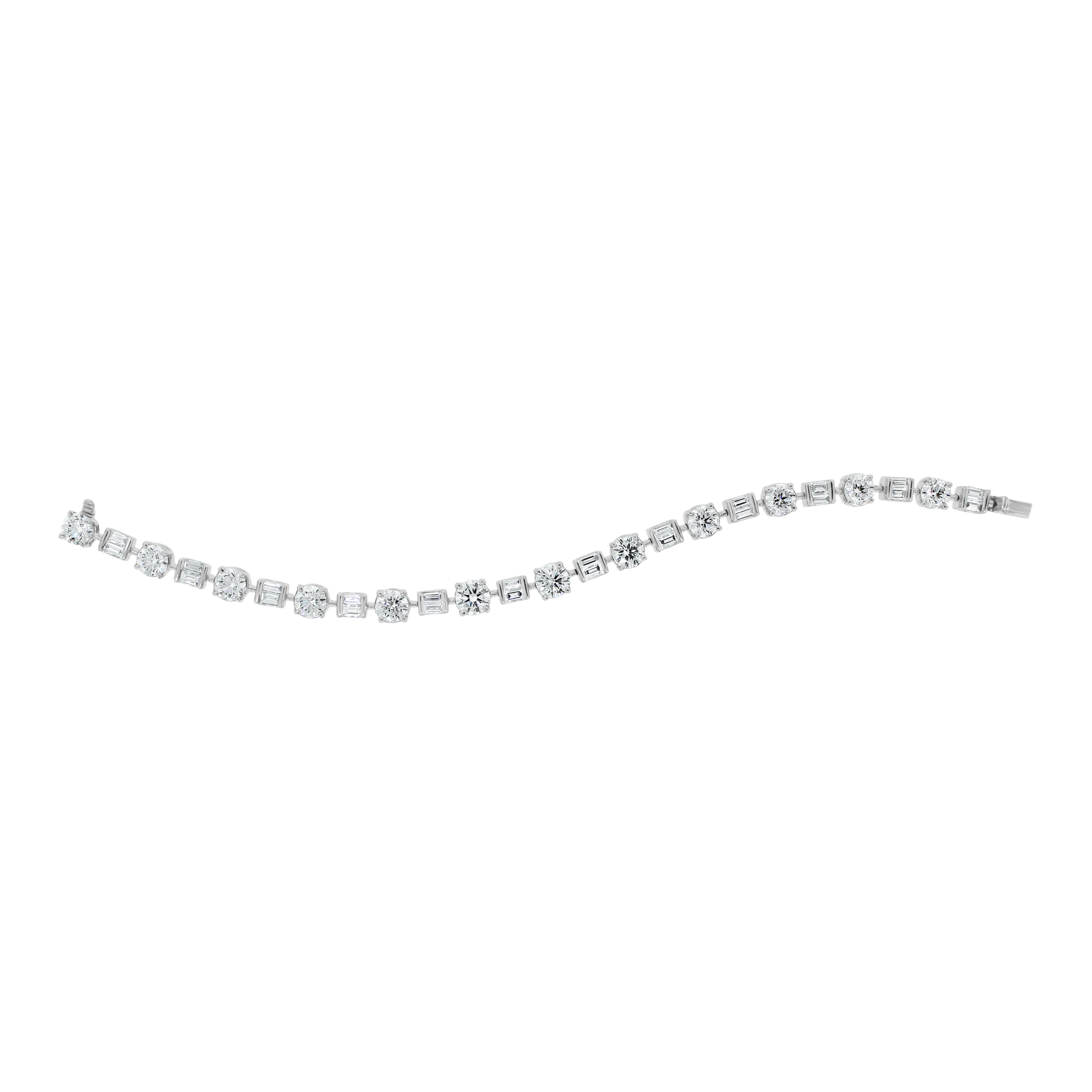 A diamond tennis bracelet is the most elegant and classic piece of evergreen jewelry. It is feminine, comfortable and accentuates a woman's wrist with brilliance and sparkles. All our bracelets have two locks for added security.

Diamond Shapes: