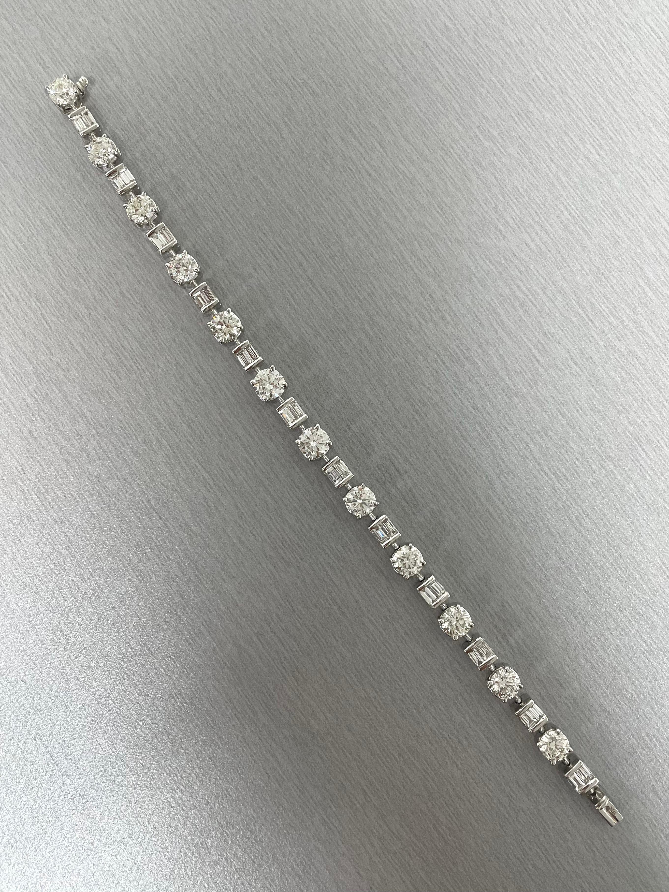 Beauvince Azea Diamond Tennis Bracelet 11.18 Carat Diamonds in White Gold In New Condition In New York, NY