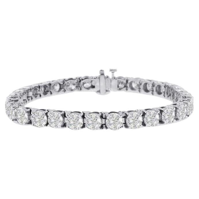 Beauvince Bracelet tennis en or blanc avec diamants de 15,01 carats en vente
