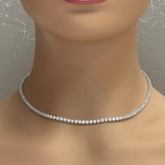 Beauvince Diamond Tennis Necklace 10.02 ct GH VVS-VS Diamonds in 18K White Gold