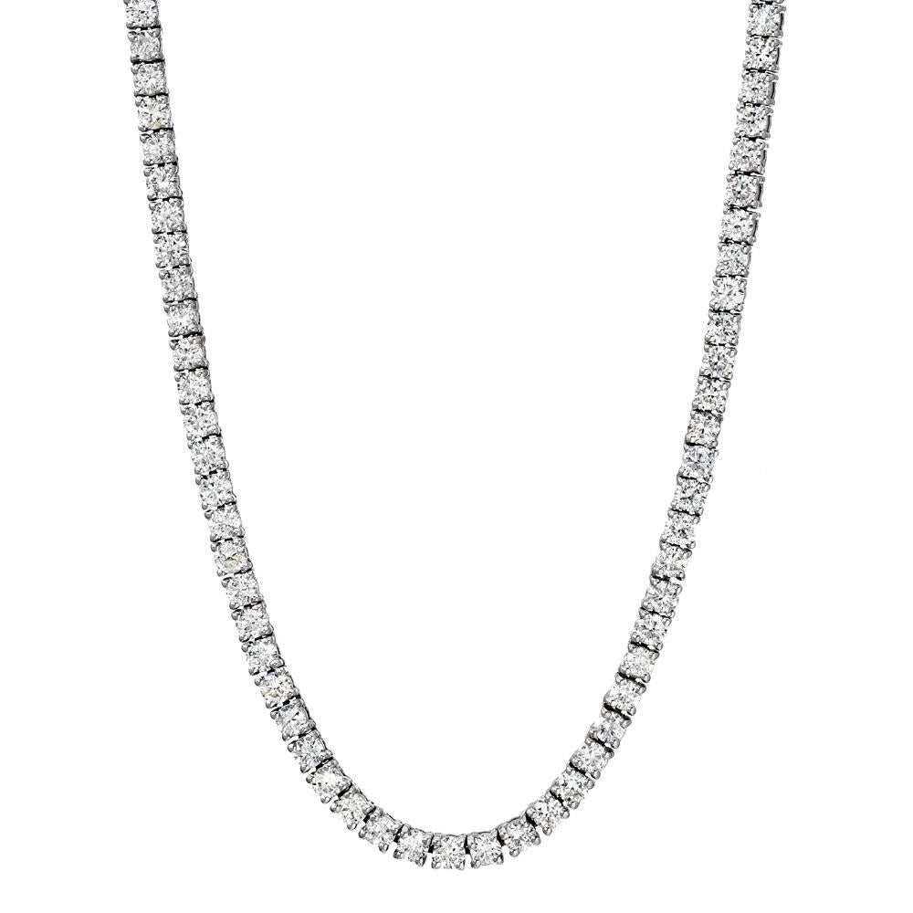 Beauvince Collar de Tenis de Diamantes 10,02 ct GH VVS-VS Diamantes en Oro Blanco de 18 quilates en Nuevo estado para la venta en New York, NY
