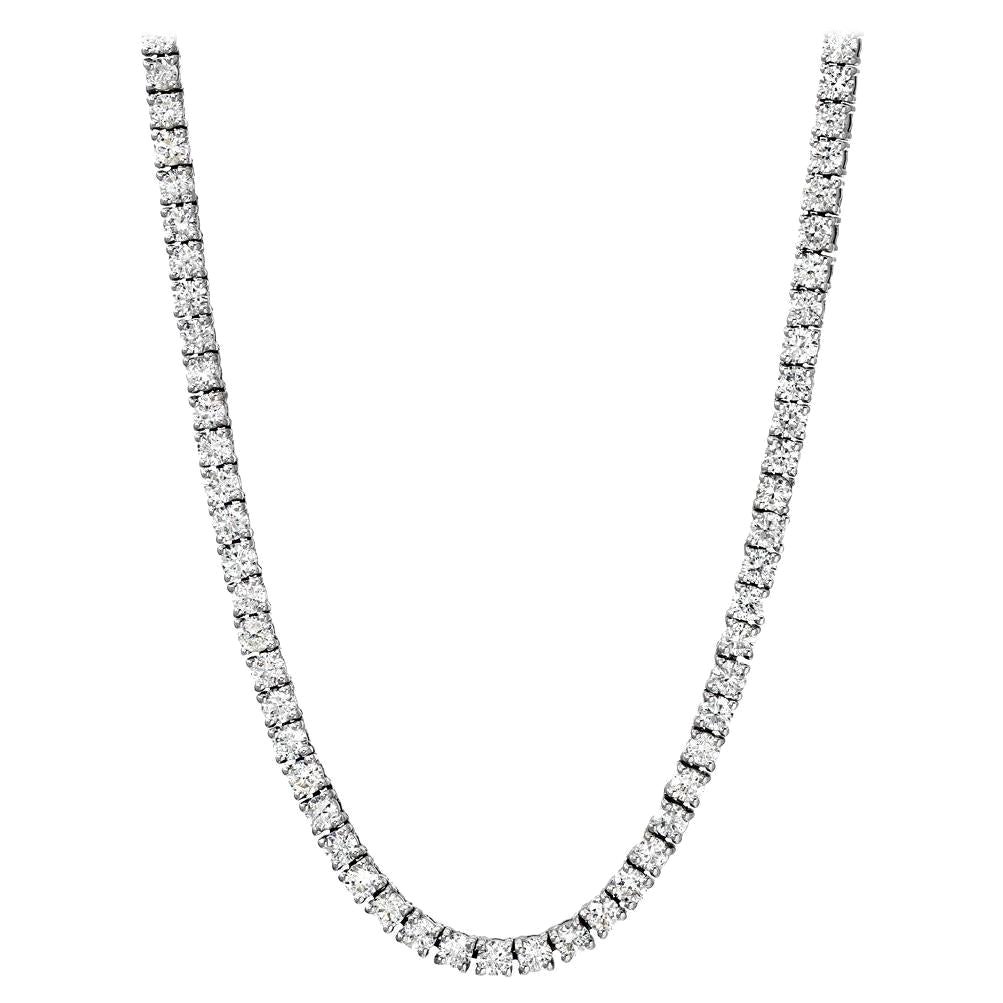 Beauvince Diamant-Tennis-Halskette aus 18 Karat Weißgold mit 10,02 Karat GH VVS-VS Diamanten