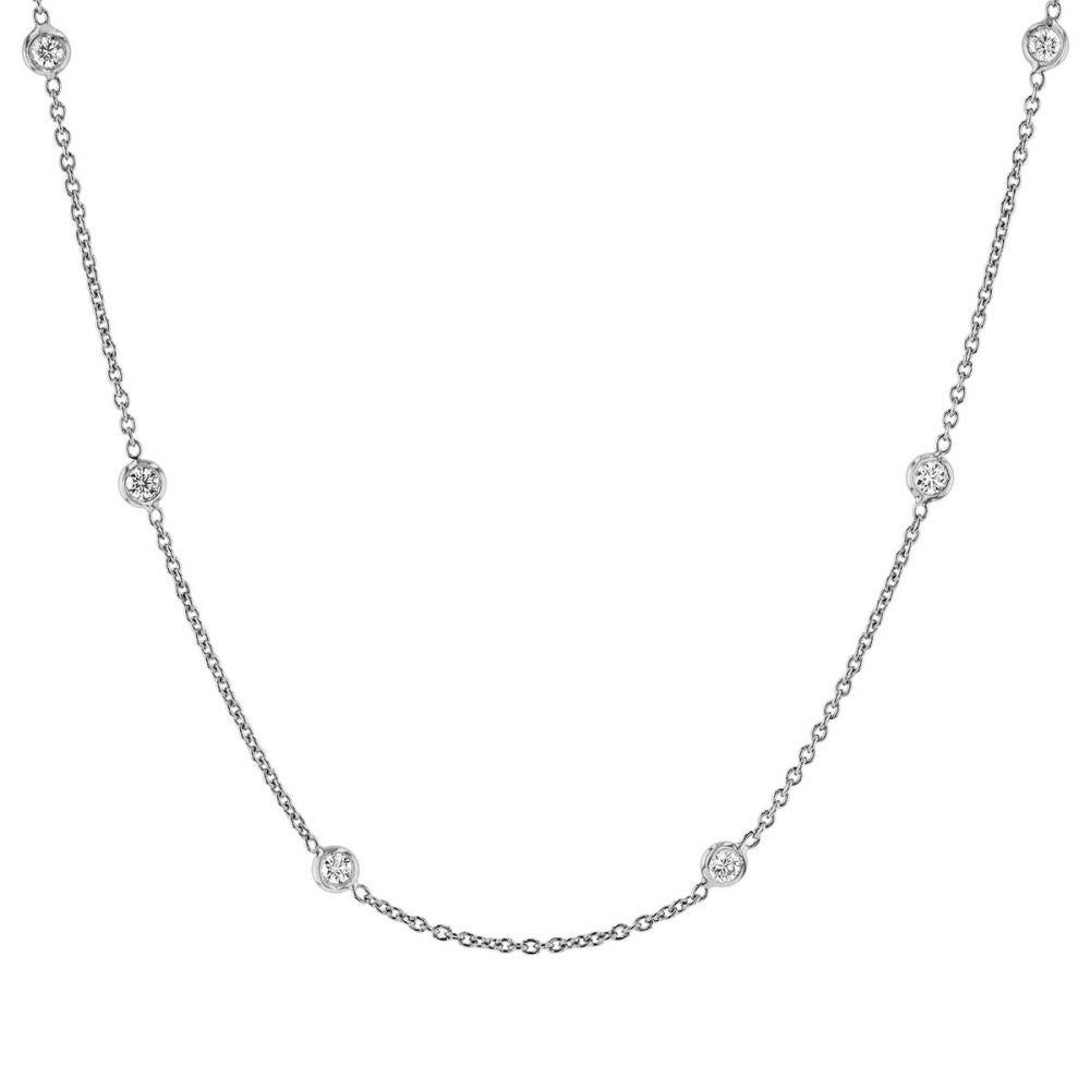 Fun & Chic this necklace is simple and sassy. It is great for daily stylish wear or an evening out. With closures at 18 and 16 inches, it can be worn longer or shorter.

Diamonds Shape: Round 
Total Diamond Weight: 0.86 ct 
No. of Diamonds: