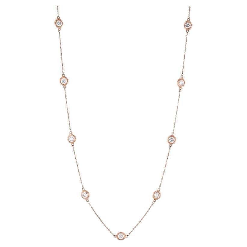 Beauvince Diamants by the Yard Station Halskette (1,15 Karat Diamanten) aus Rosgold