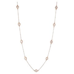 Beauvince Diamonds by the Yard Station Necklace (1.15 ct Diamonds) in Rose Gold