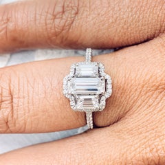 Beauvince Diana Engagement Ring 1.28 Carat Diamonds in 18K White Gold