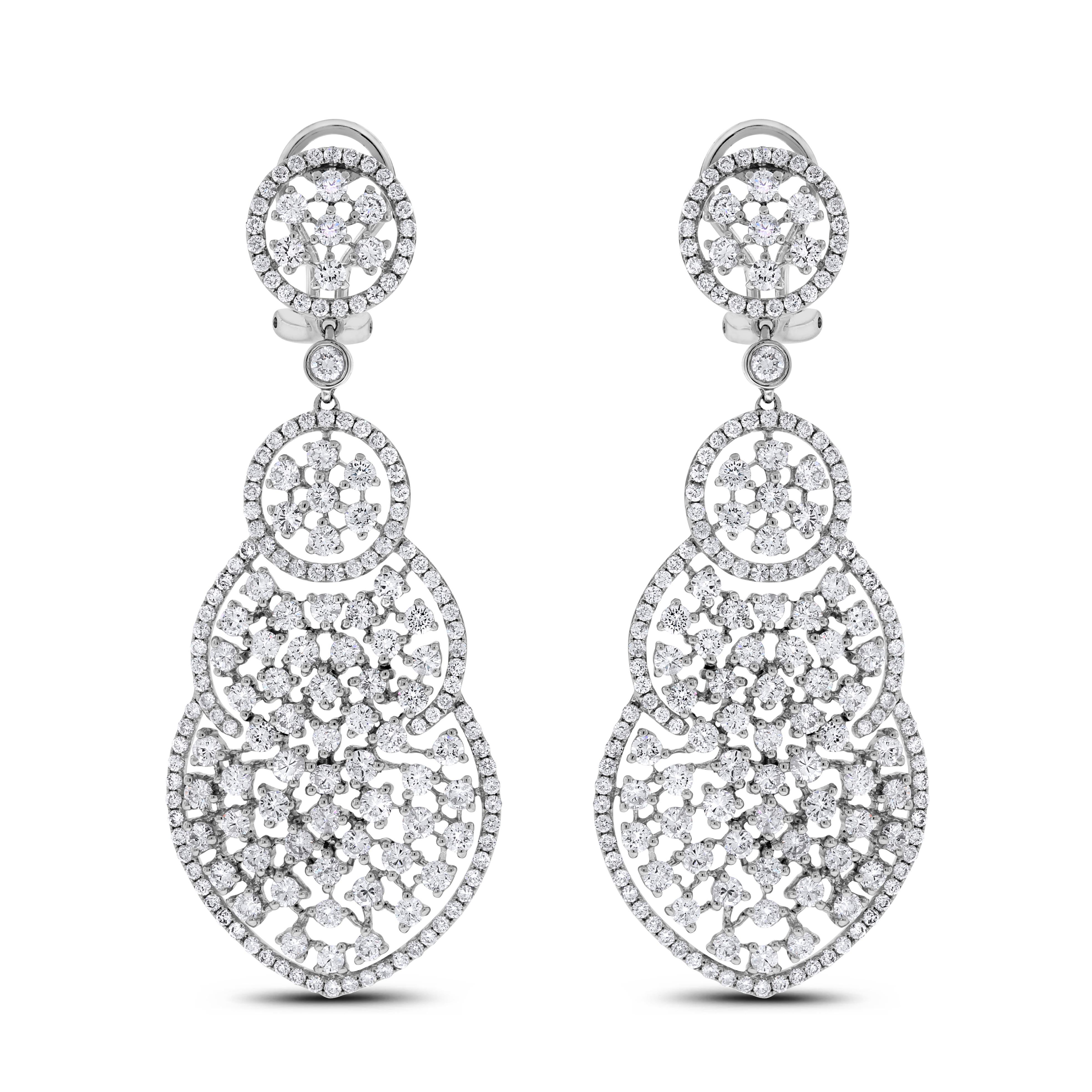 Beauvince Diane Diamond Earrings (9.00 ct Diamonds) in White Gold